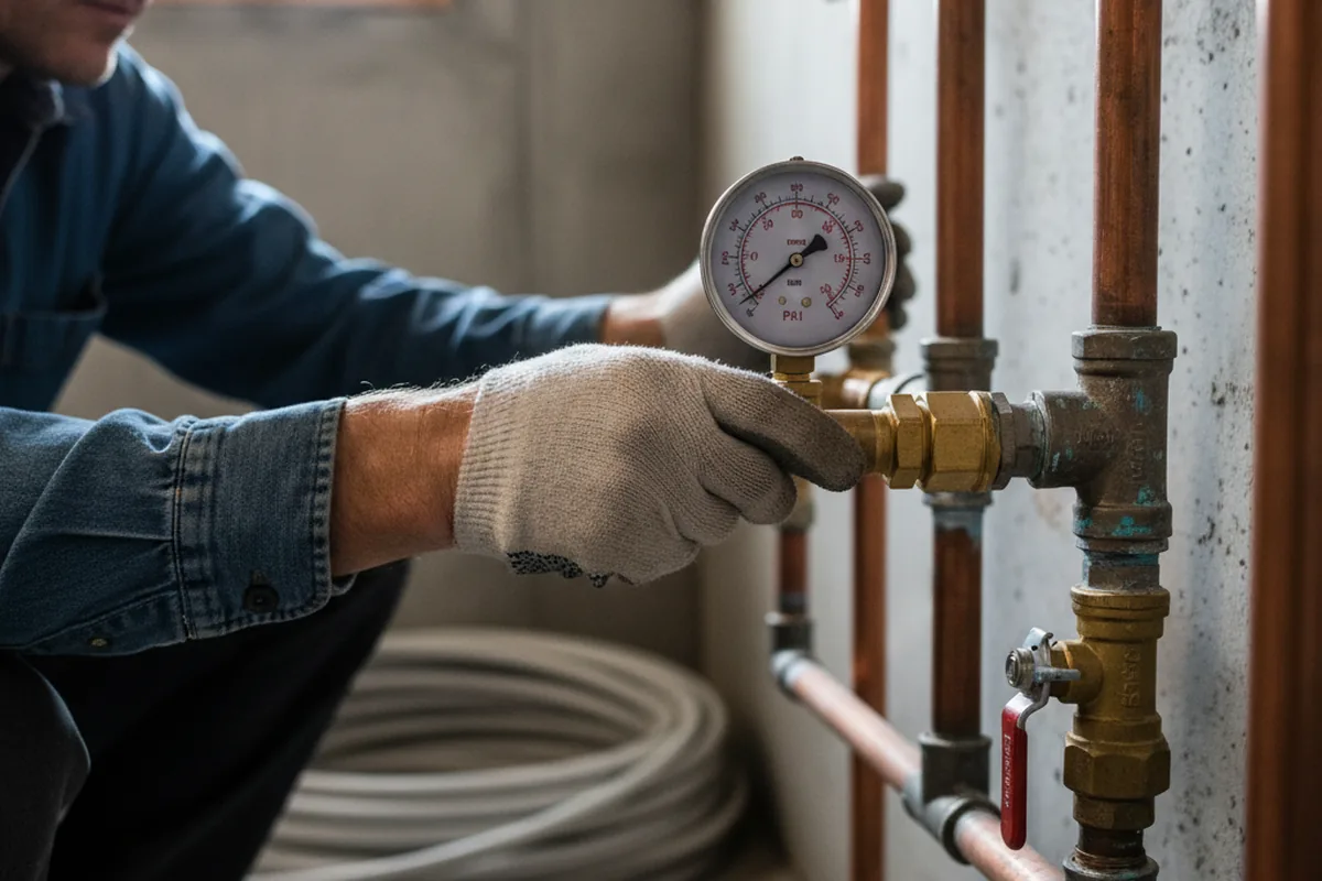 Pressure testing a repaired line during Water Line Repair in Jakin
